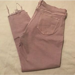 Gap Pink True Skinny Jeans - Distressed Crops